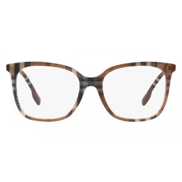 NWT BURBERRY EYEGLASSES CHECK BROWN SQUARE WOMEN EYEWEAR BURBERRY - Picture 2 of 3